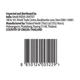 Bar code and text indicating import and distribution details on a white background