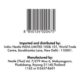 Bar code and manufacturing information on a white background
