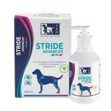 Front view of Vetina Stride Advanced Syrup 200ml joint supplement bottle on a clean white background.