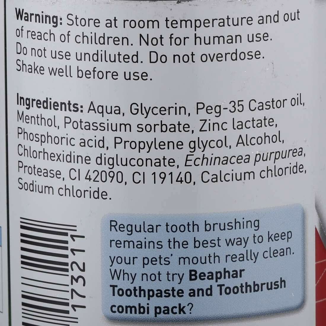 Beaphar Plaque Away Dental Care for Dogs & Cats, 250ml - dspetstore.com