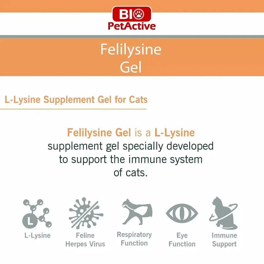 Biopetactive Felilysine Gel for cats & kittens, 100ml - dspetstore.com