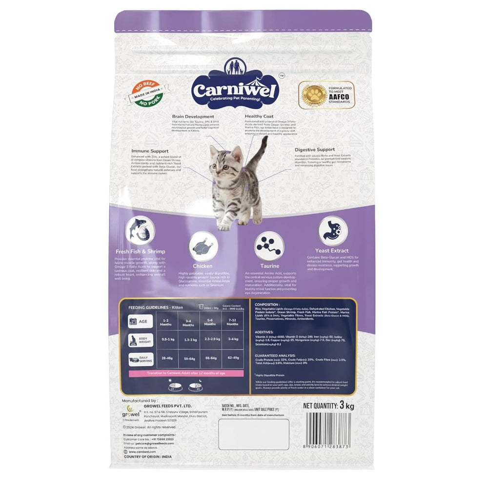 Carniwel Fresh Fish and Shrimp For Kitten Cat Dry Food - dspetstore.com