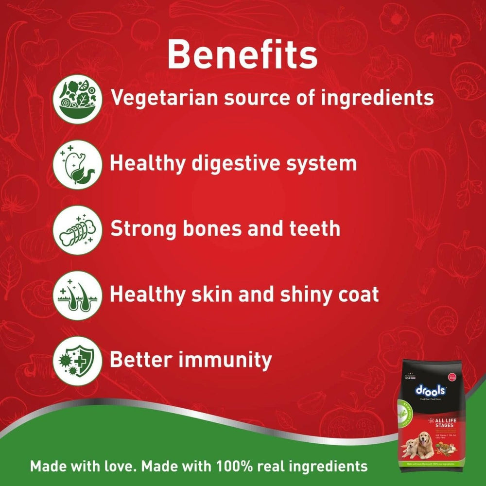 Drools 100% Vegetarian Puppy & Adult Dog Food - dspetstore.com