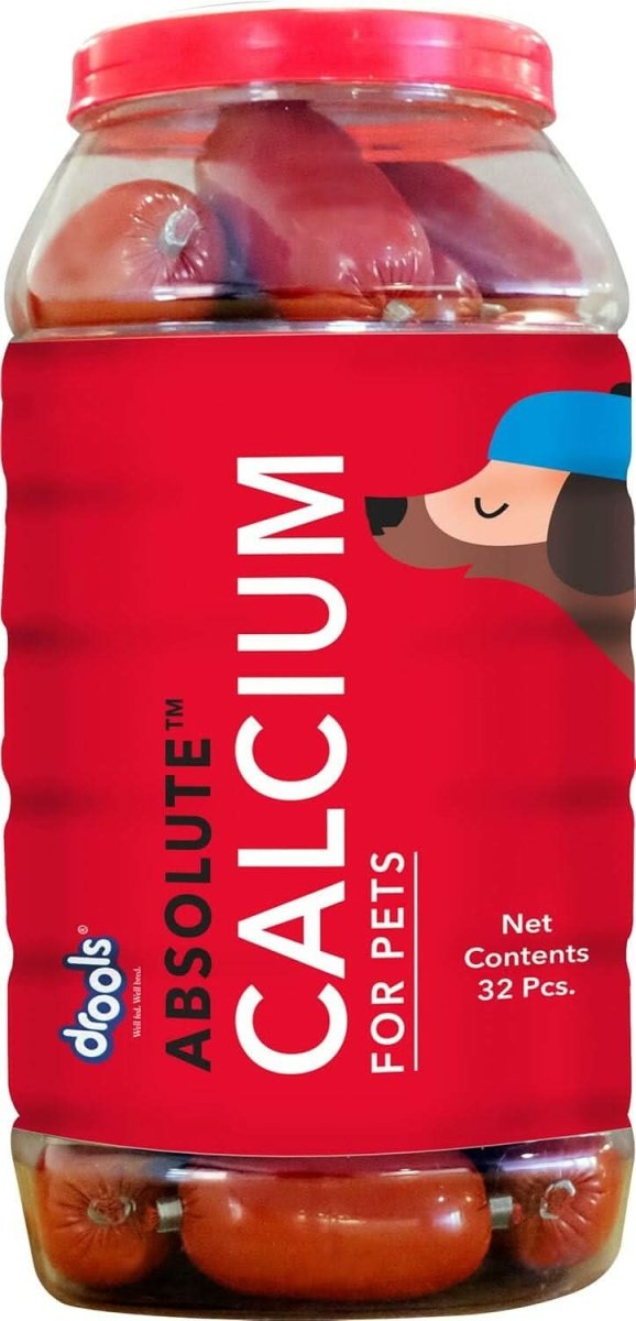 Drools Absolute Calcium Sausage Supplement for Dogs, 32 Pcs - dspetstore.com