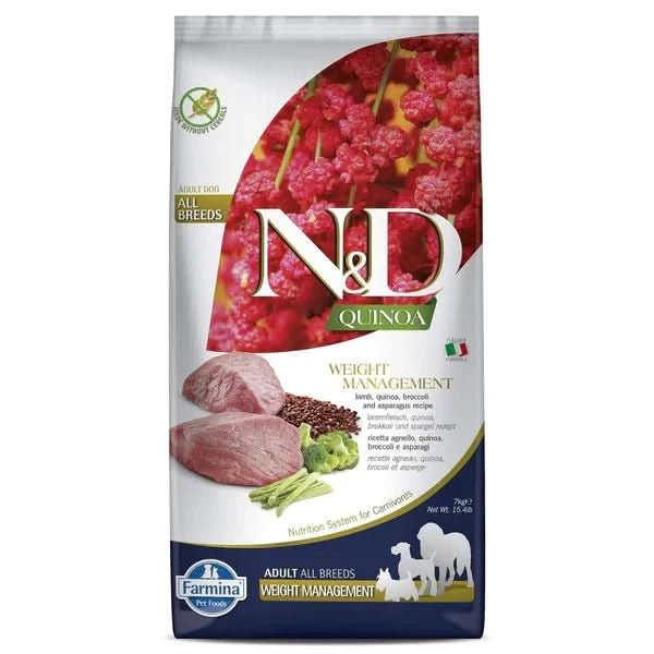 Farmina N&D Quinoa Weight Management Grain Free Medium & Maxi Adult Dog Dry Food - dspetstore.com