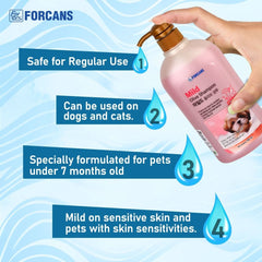 Forcans Mild Olive Shampoo for Puppies & Kitten, 750 ml - dspetstore.com