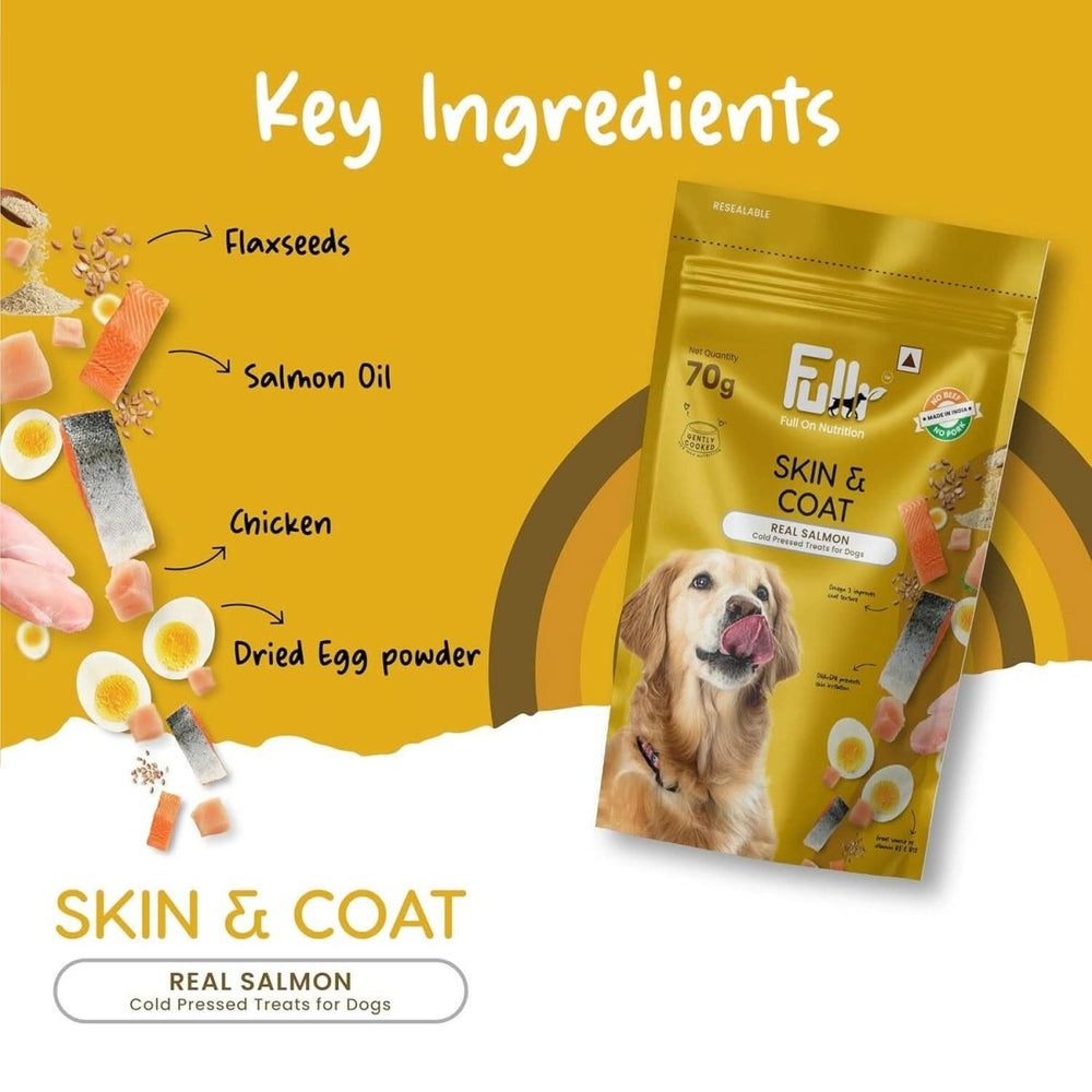 Fullr Skin & Coat Cold Pressed Dog Treats, 70g (Pack of 1) - dspetstore.com