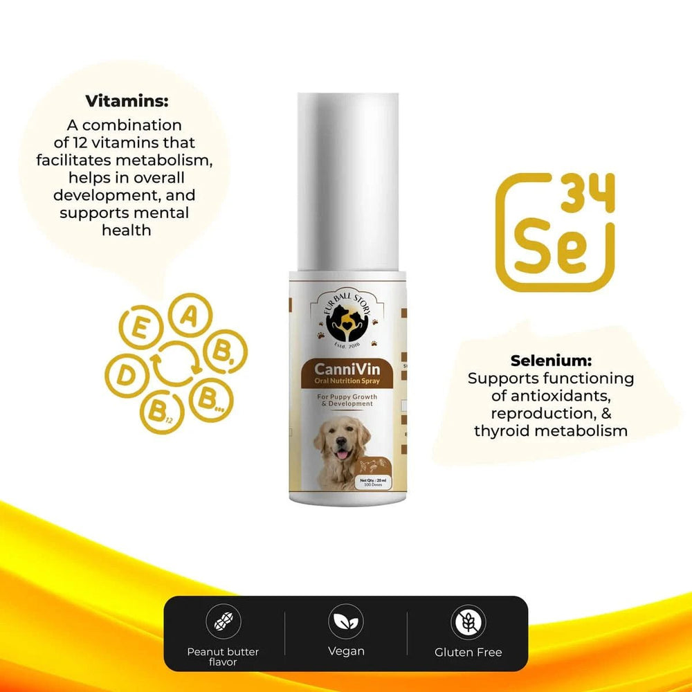 Furball Story CanniVin Spray For Puppy Growth & Development, 20ml - dspetstore.com
