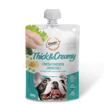 Gnawlers Thick & Creamy Dog Treats Chicken and Broccoli - dspetstore.com