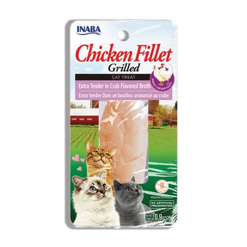 INABA Churu Chicken Fillet Chicken Extra Tender In Crab Broth Cat Treats USA553A, 25 g (Pack of 1) - dspetstore.com