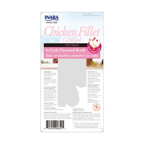 INABA Churu Chicken Fillet Chicken In Crab Broth Cat Treats USA551A, 25 g (Pack of 1) - dspetstore.com