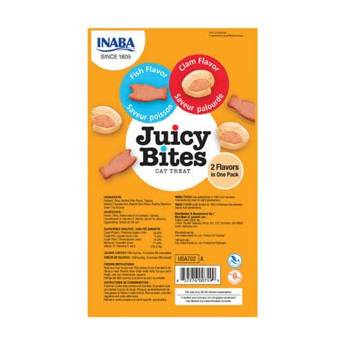 INABA Churu Juicy Bites Fish and Clam Flavor Cat Treats USA702A, 33.9 g (Pack of 1) - dspetstore.com