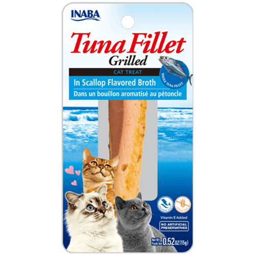 INABA Churu Tuna Fillet Tuna & Scallop Broth Cat Treats USA502A, 15 g (Pack of 1) - dspetstore.com