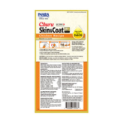 INABA Churu Skin & Coat cat treat package with chicken recipe on a white background