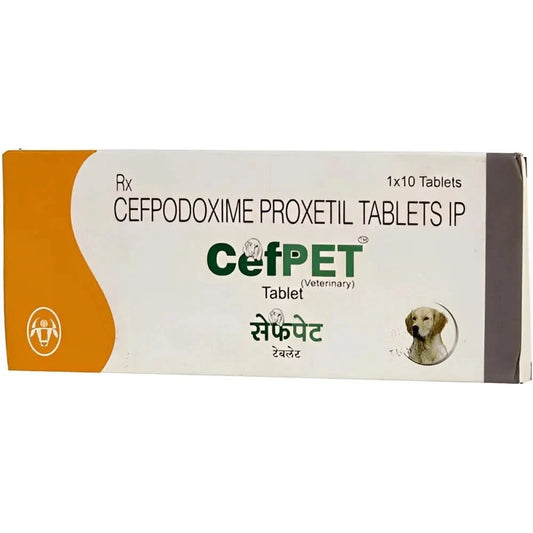Intas Cefpet 100mg (Cefpodoxime Proxetil) Tablet for Dogs & Cats - dspetstore.com