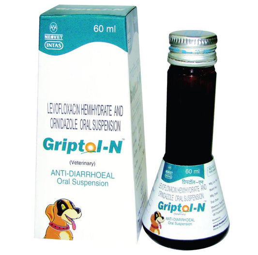 Intas Griptol N Syrup Antidiarrheal Suspension for Dogs (60ml) - dspetstore.com