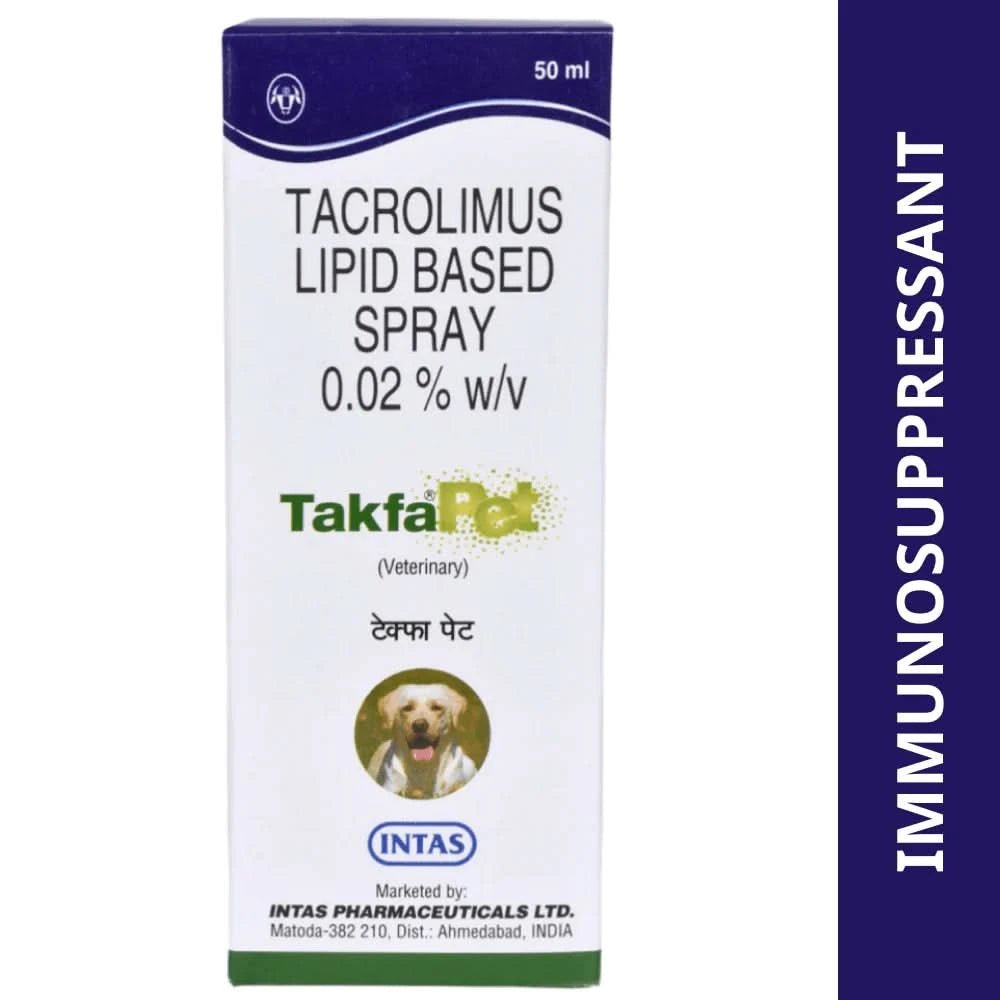 Intas Takfa Pet Spray (Tacrolimus) for Dogs (50ml) - dspetstore.com