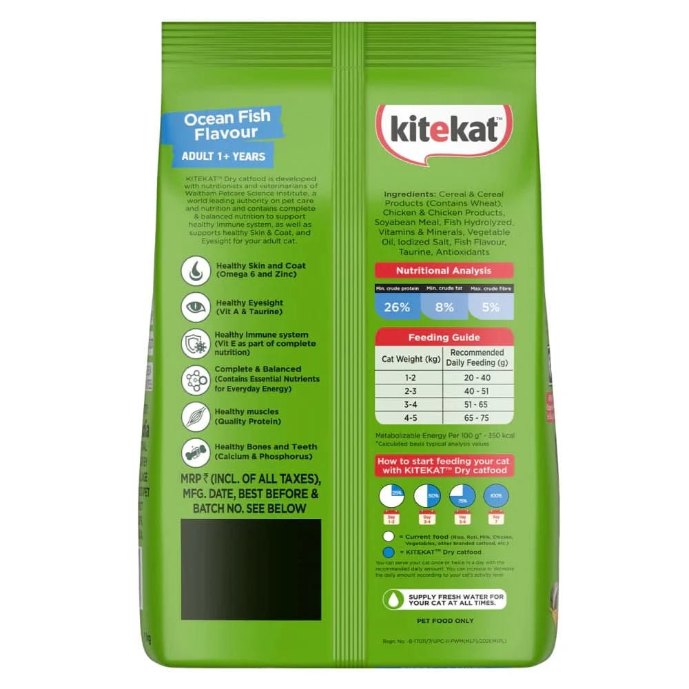 Kitekat Ocean Fish Adult Cat Dry Food - dspetstore.com