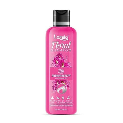 Lozalo Floral Pet Shampoo Lily Fragrance - Effective Cleansing for Smelly Dogs and Cats, 250 ml - dspetstore.com