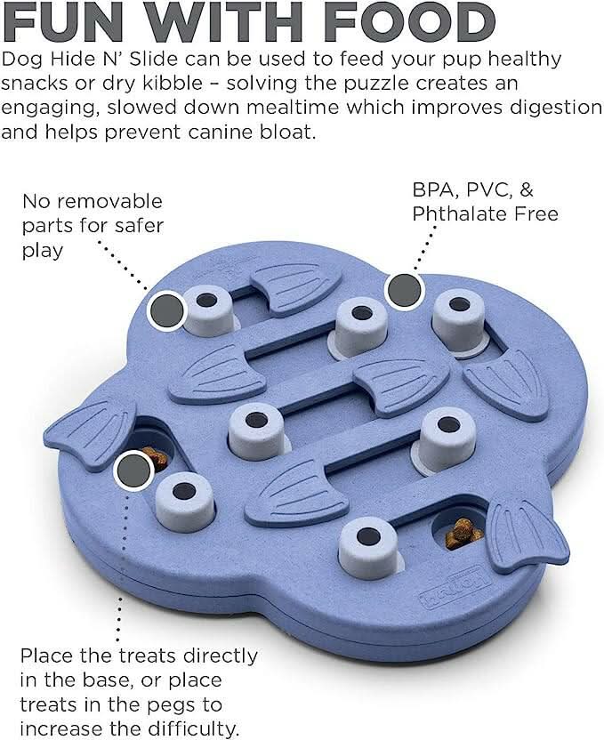 Outward Hound Nina Ottosson Dog Hide N' Slide Purple Interactive Treat Puzzle Dog Toy - dspetstore.com