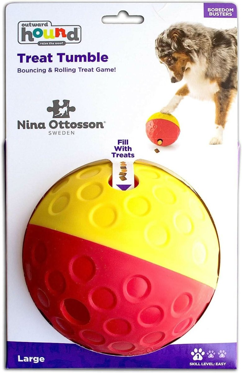 Outward Hound Nina Ottosson Treat Tumble Red Interactive Treat - Dispensing Puzzle Dog Toy, Large - dspetstore.com
