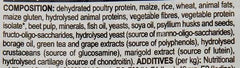 Text detailing ingredients and additives in a food product
