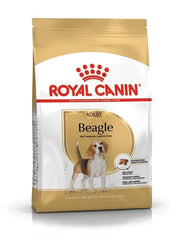 Royal Canin Beagle dog food package on a white background