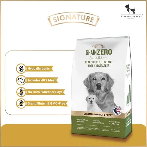 Signature Grain Zero Chicken, Egg & Vegetables Starter Dog Food – For Mother & Puppy - dspetstore.com