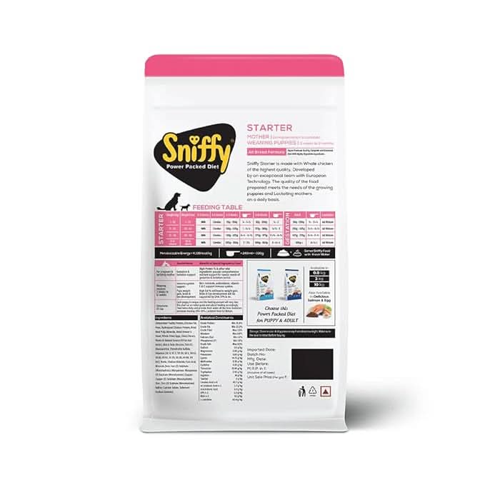 Sniffy Gluten Free Chicken & Egg Starter Dog Dry Food - dspetstore.com