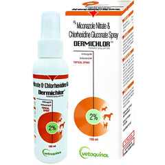 Dermichlor spray bottle and packaging on a white background