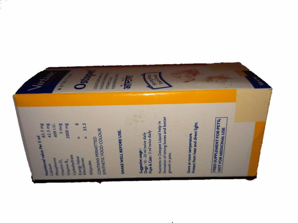 Virbac Ostopet Calcium Supplement Syrup for Dogs and Cats - dspetstore.com