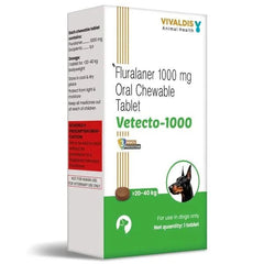 Vivaldis Vetecto 1000mg Chewable Tick & Flea Tablet for Dogs - dspetstore.com