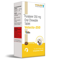 Vivaldis Vetecto 250 mg (Fluralaner) chewable Tick & Flea tablet for Dogs (1 Chewable tab) - dspetstore.com