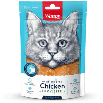 Wanpy Cat Treats Soft Oven Roasted Chicken Jerky Bites – 80g - dspetstore.com