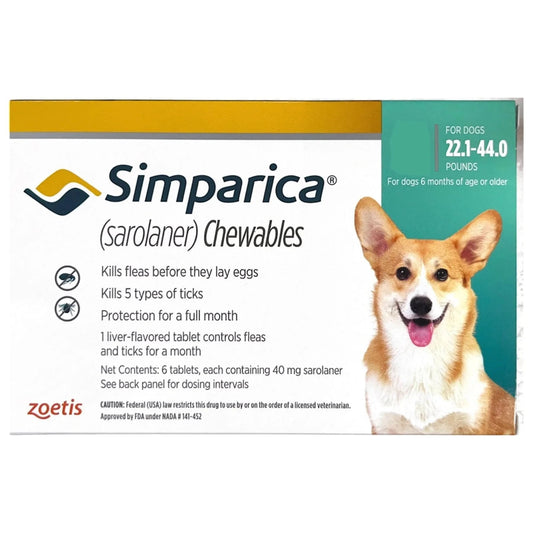 Zoetis Simparica Tick and Flea Control Tablet for Dogs - dspetstore.com