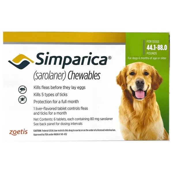 Zoetis Simparica Tick and Flea Control Tablet for Dogs - dspetstore.com