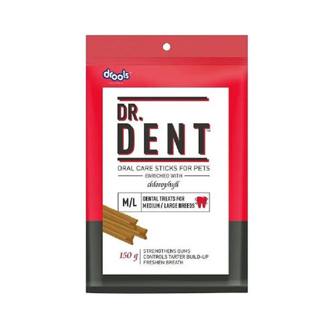 Drools Dr Dent Oral Care Dog Dental Treats – For Medium/Large Breeds 150g.