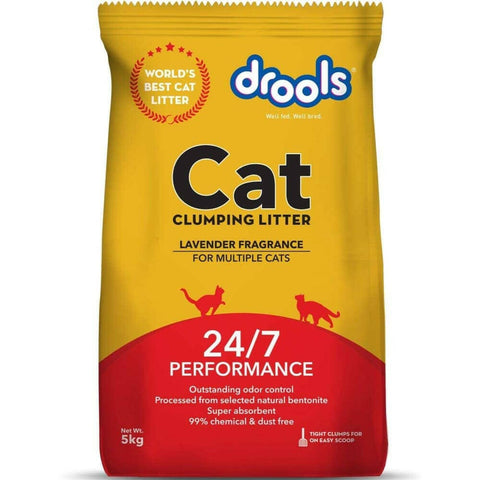 Drools Lavender Scented Clumping Cat Litter.