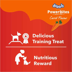 Drools Power Bites Carrot Flavour Dog Treats 135 g - dspetstore.com