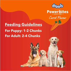 Drools Power Bites Carrot Flavour Dog Treats 135 g - dspetstore.com