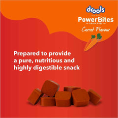 Drools Power Bites Carrot Flavour Dog Treats 135 g - dspetstore.com
