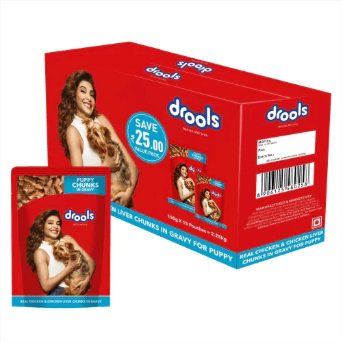 Drools Puppy Wet Dog Food Real Chicken and Chicken Liver Chunks in Gravy - dspetstore.com