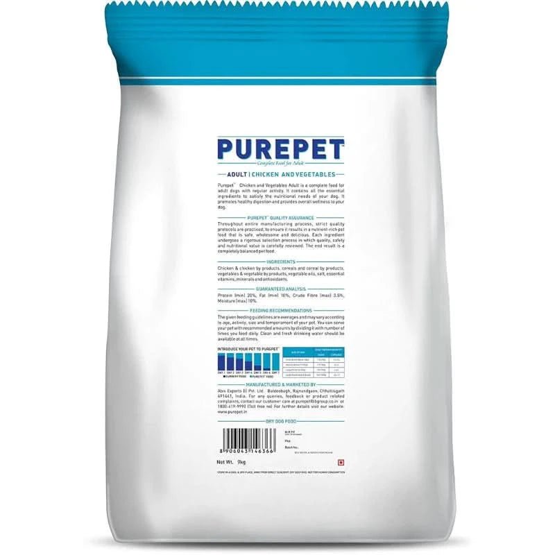 Purepet Chicken & Vegetable Adult Dry Dog Food - dspetstore.com