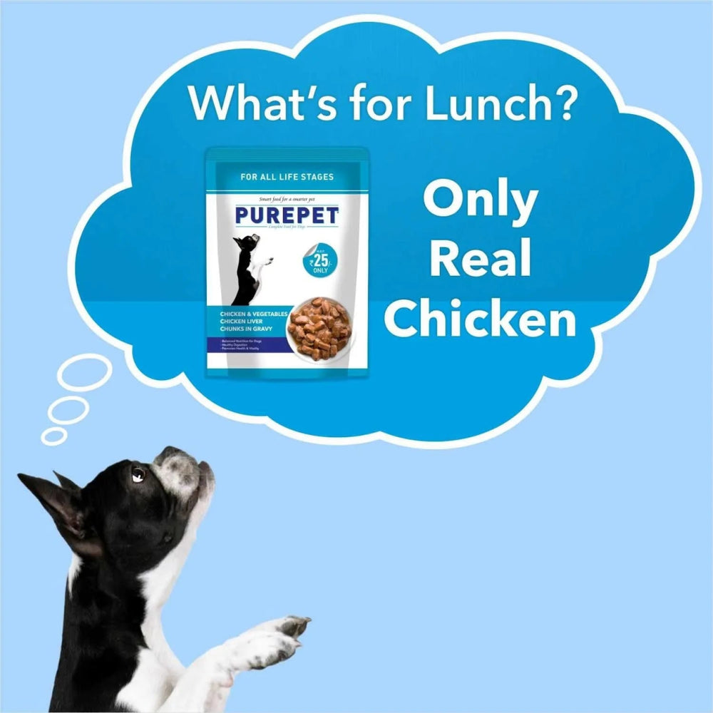 Purepet Gravy Chunks Wet Dog Food – Chicken & Vegetable Flavour, 70 g - dspetstore.com
