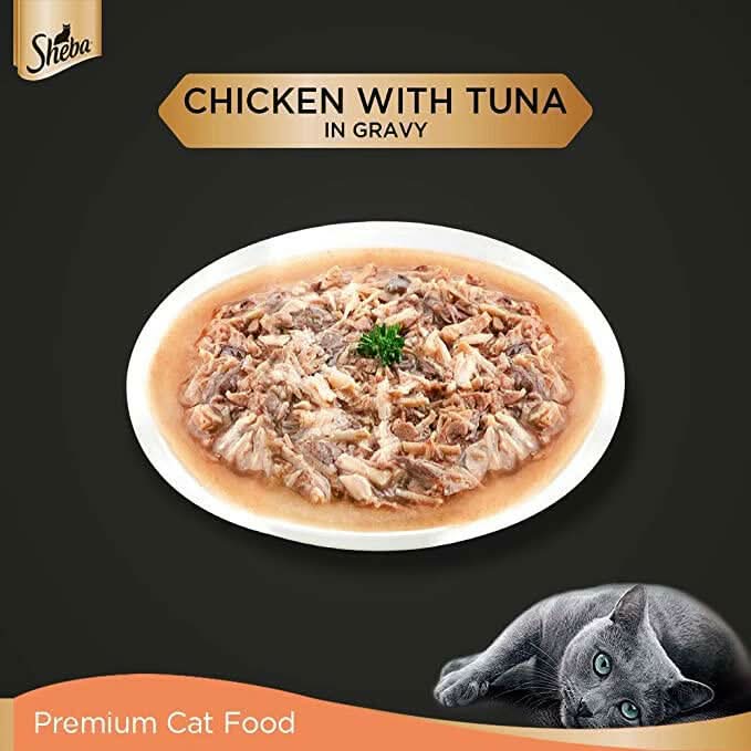 Sheba Wet Cat Food Chicken With Tuna In Gravy - dspetstore.com