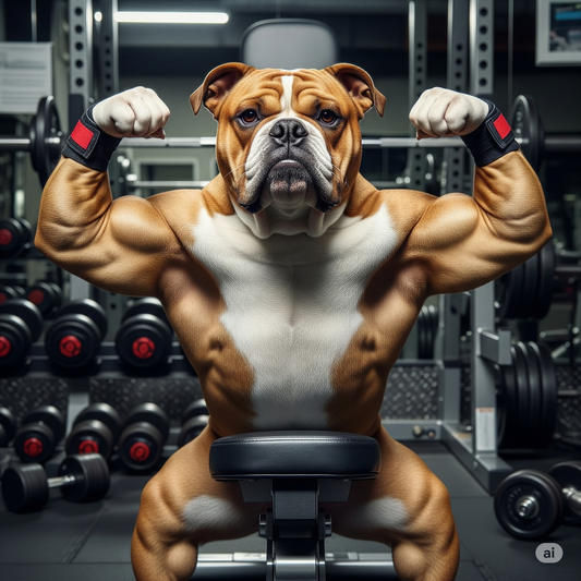 DOG SHOWING MUSCLES