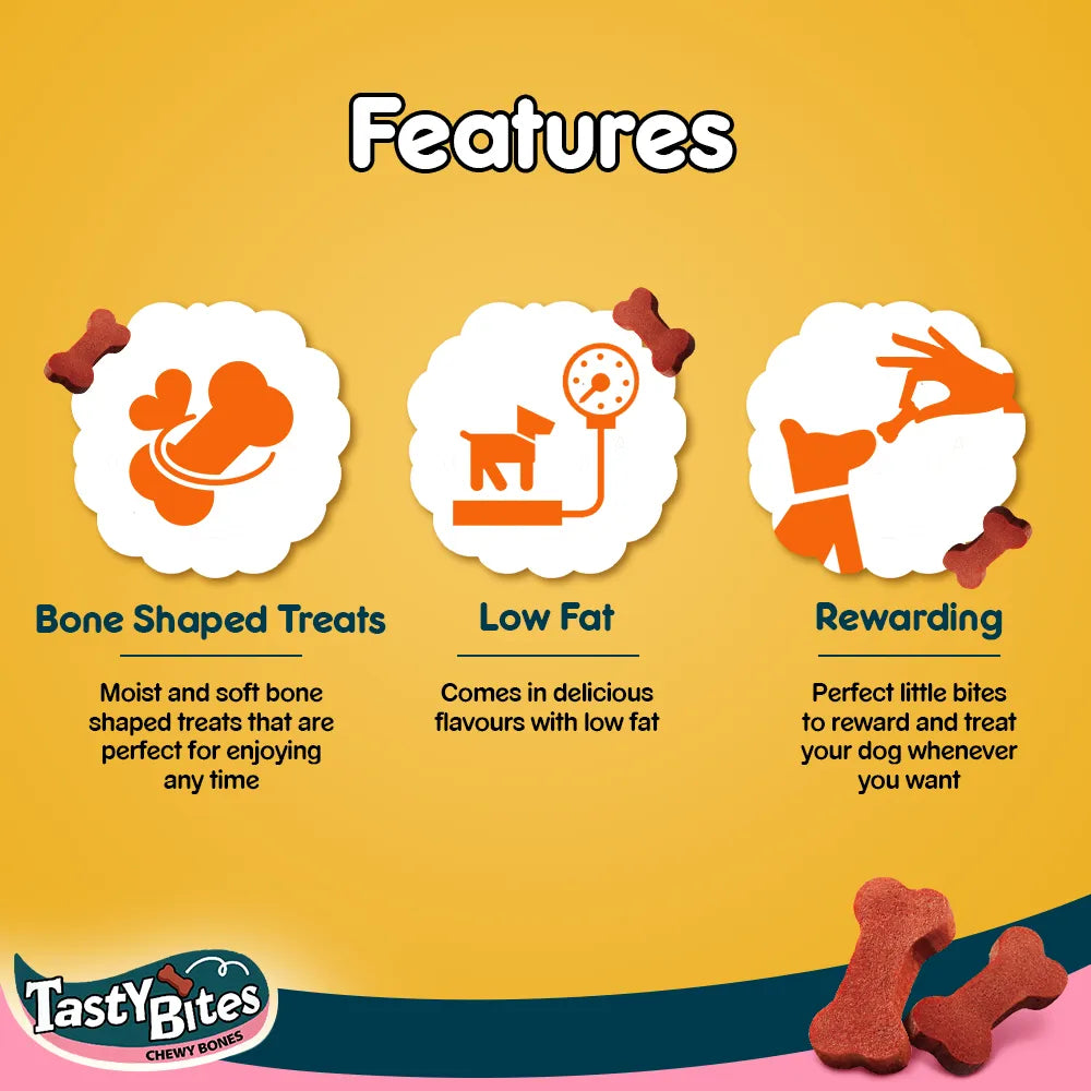 Pedigree Dog Treats Tasty Bites Chicken & Smoke Flavor – 50g.