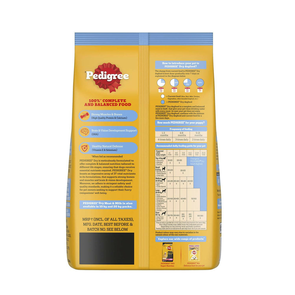 Pedigree Meat & Milk Puppy Dog Dry Food.