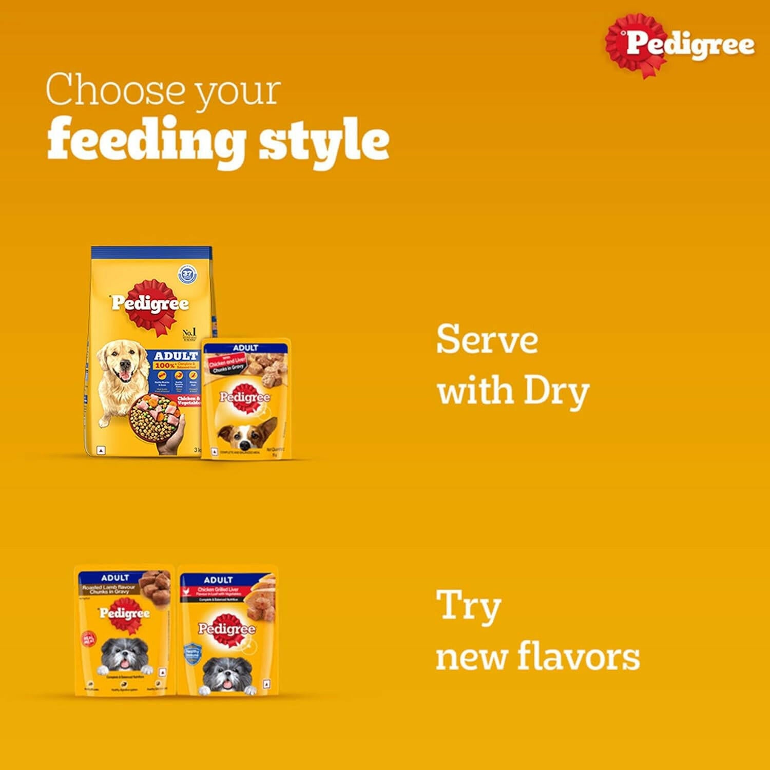Pedigree Adult Wet Dog Food Chicken & Liver Chunks in Gravy.