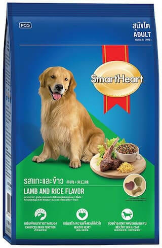 SmartHeart Lamb & Rice Adult Dry Dog Food.